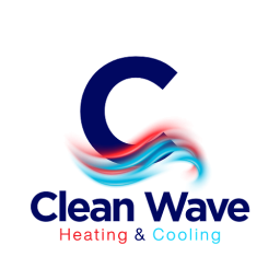 Clean wave heating and cooling logo
